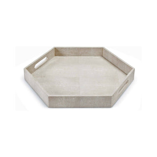 Shagreen Hex Tray ( Ivory Grey)