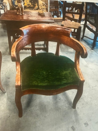 Green Velvet French Desk Chair
