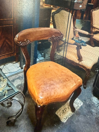Antique Mahogany & Leather Chair