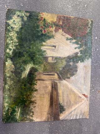 French Countryside Garden Landscape Oil Painting