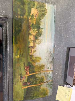 Signed French Board Painting c.1880-1920