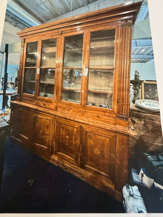 Italian Walnut Library Cabinet