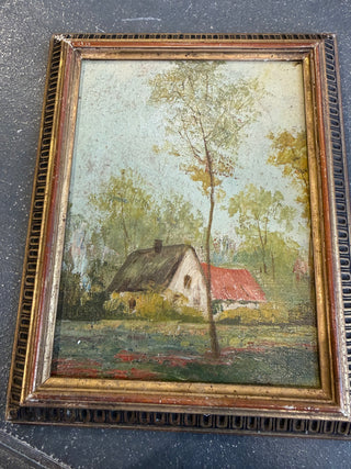 Late 1800's Italian Countryscape in Oil Unsigned