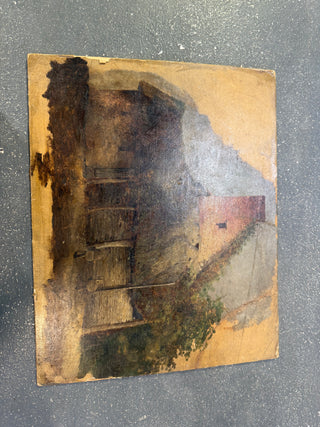French Farm Landscape in oil on board -unsigned