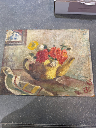 Parisian Tabletop Still Life in Oil -signed & dtd 1945