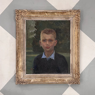 "French Boy" Antique Art c. 1920