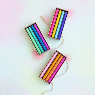 Rainbow Taper Candles - Boxed Set 4 - 10"