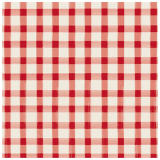 Red Painted Check Guest Napkin