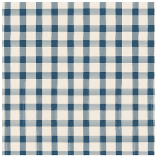 Navy Painted Check Cocktail Napkin