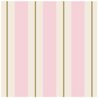 Pink & Gold Awning Stripe Cocktail Napkin