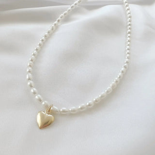 Kassandra Heart Freshwater Pearl Beaded Necklace