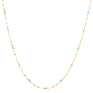 Sparkle Chain Necklace w/ Light Blue Enamel
