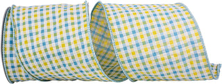 Seersucker Check Summer Wired Edge Ribbon