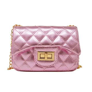 Metallic Classic Mini Purse: Pink