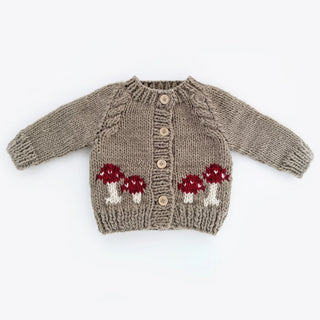 Mushroom Pebble Cardigan Sweater