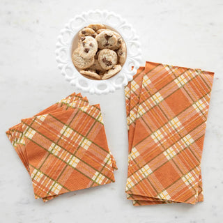 Orange Plaid Napkins