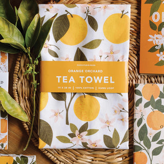 Orange Orchard Tea Towel