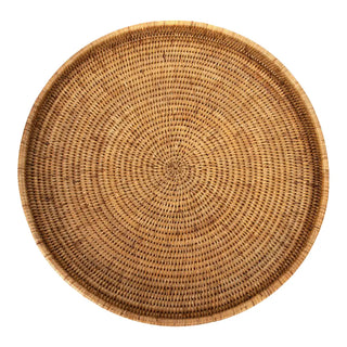 Rattan Round Ottoman Tray  24ʺW × 24ʺD × 2ʺH