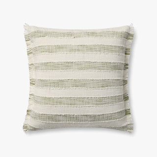 Loloi Green/ Ivory Pillow - 22x22
