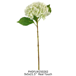 Bridal Hydrangea Stem Natural Touch White 21.5"
