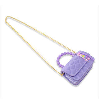 Pearl Handle Message Charm Handbag for Kids: Pink