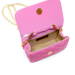 Pearl Handle Message Charm Handbag for Kids: Pink