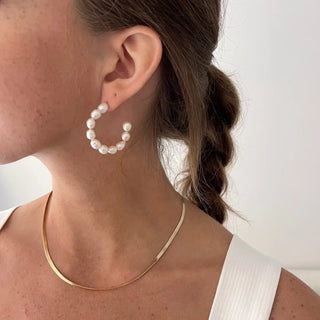 Penny Pearl Hoop Earrings