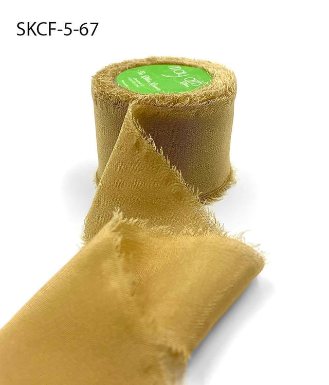 1.25" 100% Silk Crepe with Frayed Edge Ribbon