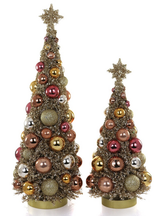 Mid-Century Glitter Tree- Gold