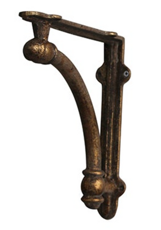 Aged Metal Shelf Bracket - Gold