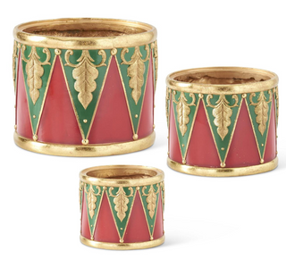 Red, Green & gold Resin Nesting Drum Containers/ Risers