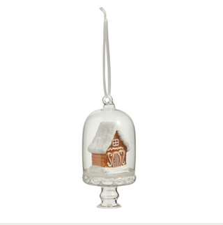 4.5" Gingerbread House in Cloche Ornament