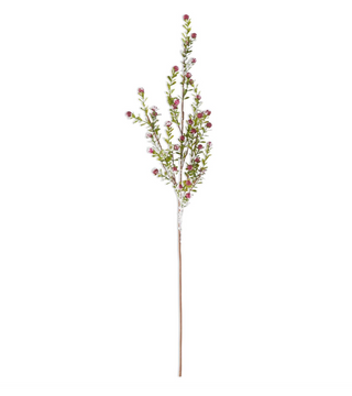 30" Glittered Snowy Berry Leaf Stem