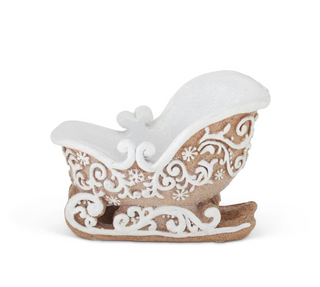 5.5 Inch Resin Frosted Gingerbread Sleigh