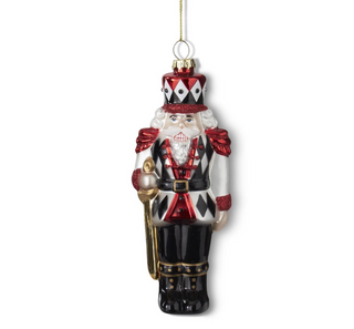 6.75 Inch Red & Black Blown Glass Soldier Ornament