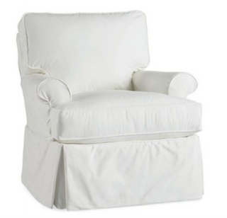 Lee Slipcovered Swivel Chair - Eleanor Sky