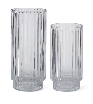 Accordion Pressed Glass Vase