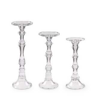 Slender Glass Pillar/Taper Candleholder