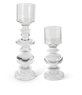 Glass Spindle Candleholder