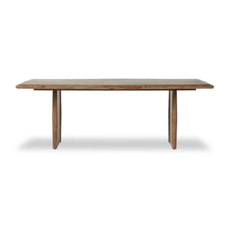 Side view of the Glenview Dining Table, emphasizing its clean lines and elegant rustic aesthetic.