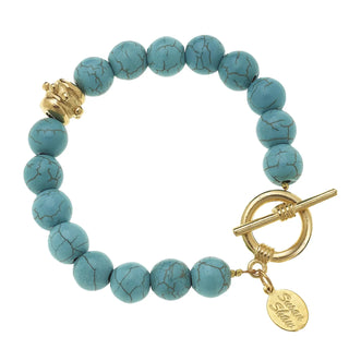 Turquoise Gold Toggle Bracelet