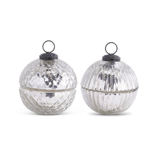 Mercury Glass Lidded Ornament Candle