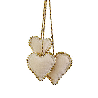 Muslin Heart with Beads Ornament