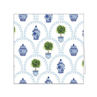 Chinoiserie Topiary Scallop Enclosure Cards