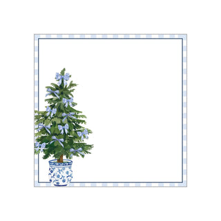 Blue Bows Christmas Tree Notepad