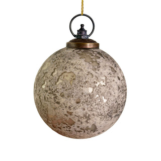 Glass Ball Mat Silver Grey Patina Round Hook