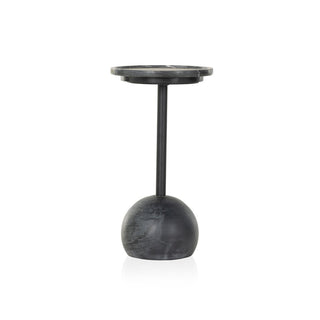 Viola Accent Table-Black Marble