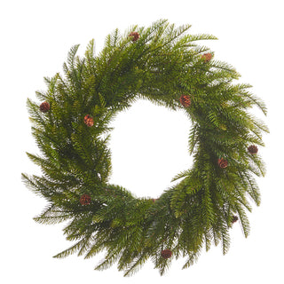 Cedar & Mini Pinecone Wreath 24"