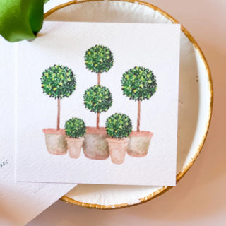 Watercolor Boxwood Topiary Tag