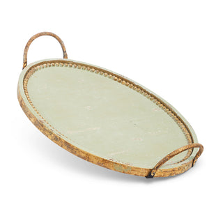 19" ANTIQUE GREEN TRAY